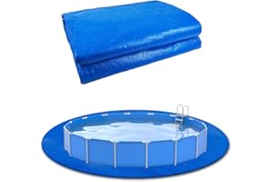 CIEOVO 10 x 10 Ft Swimming Pool Ground Cloth, Round Swimming Pool Liner Pad Heavy Duty Pool Ground Mat Protector Pad Prevents Punctures Pool Tarp for Above Ground Swimming Pools