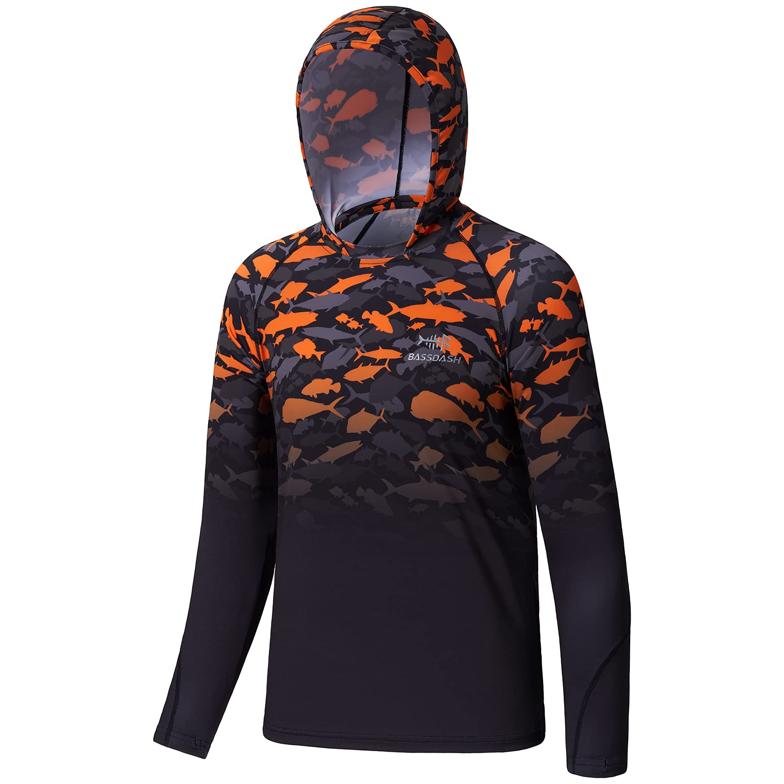 Photo 1 of BASSDASH Youth UPF50+ Performance T Shirt with Hood Long Sleeve Fishing Hiking Sun Shirt FS03Y
