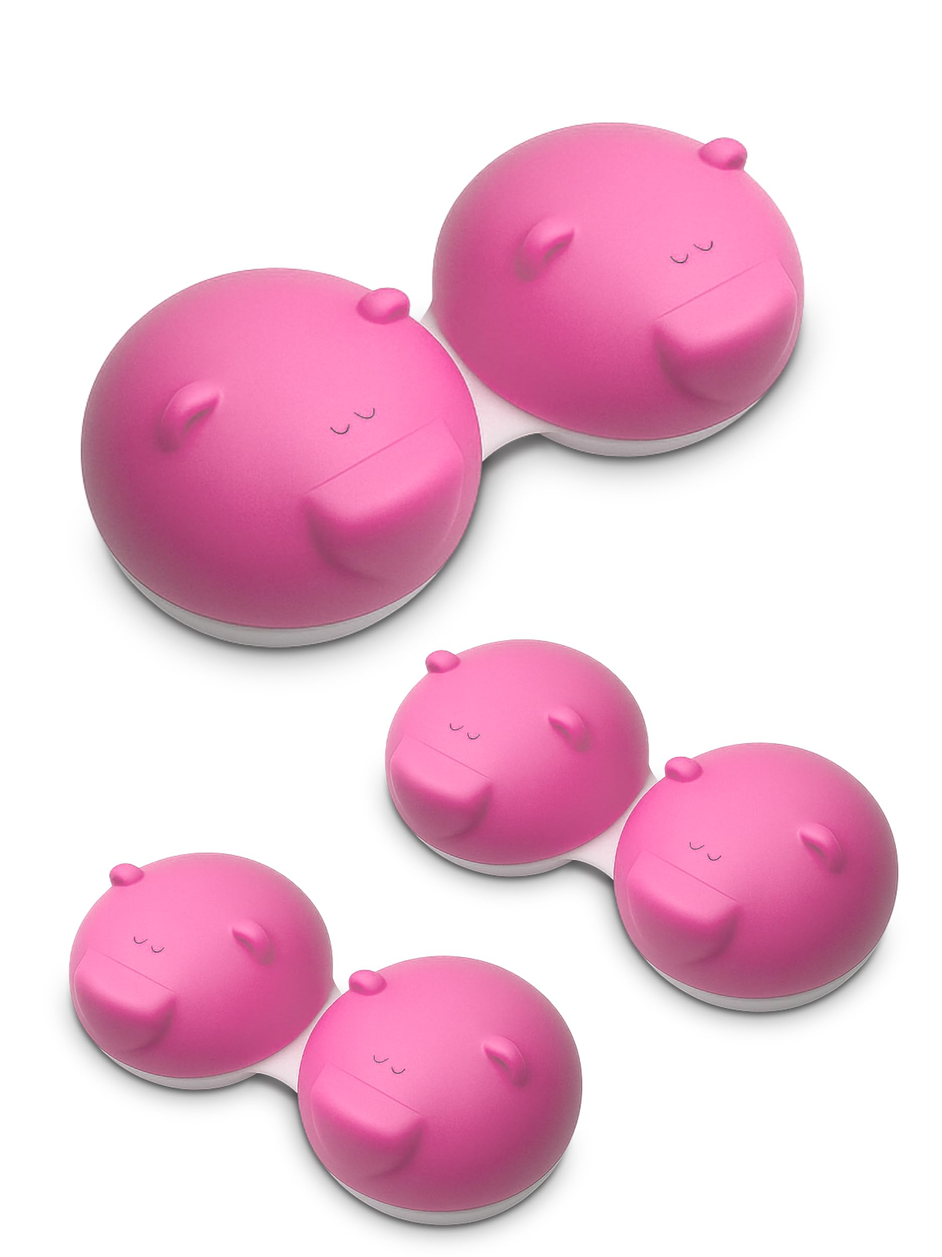 SPORTS WORLD VISION 3PCS Pink Bear Range Contact Lens Cases | Cute Animal Lens Holder Case | Lightweight, Portable & Distinctive Design |Contact Lens Travel case, Storage/Soaking Lens Solution Box