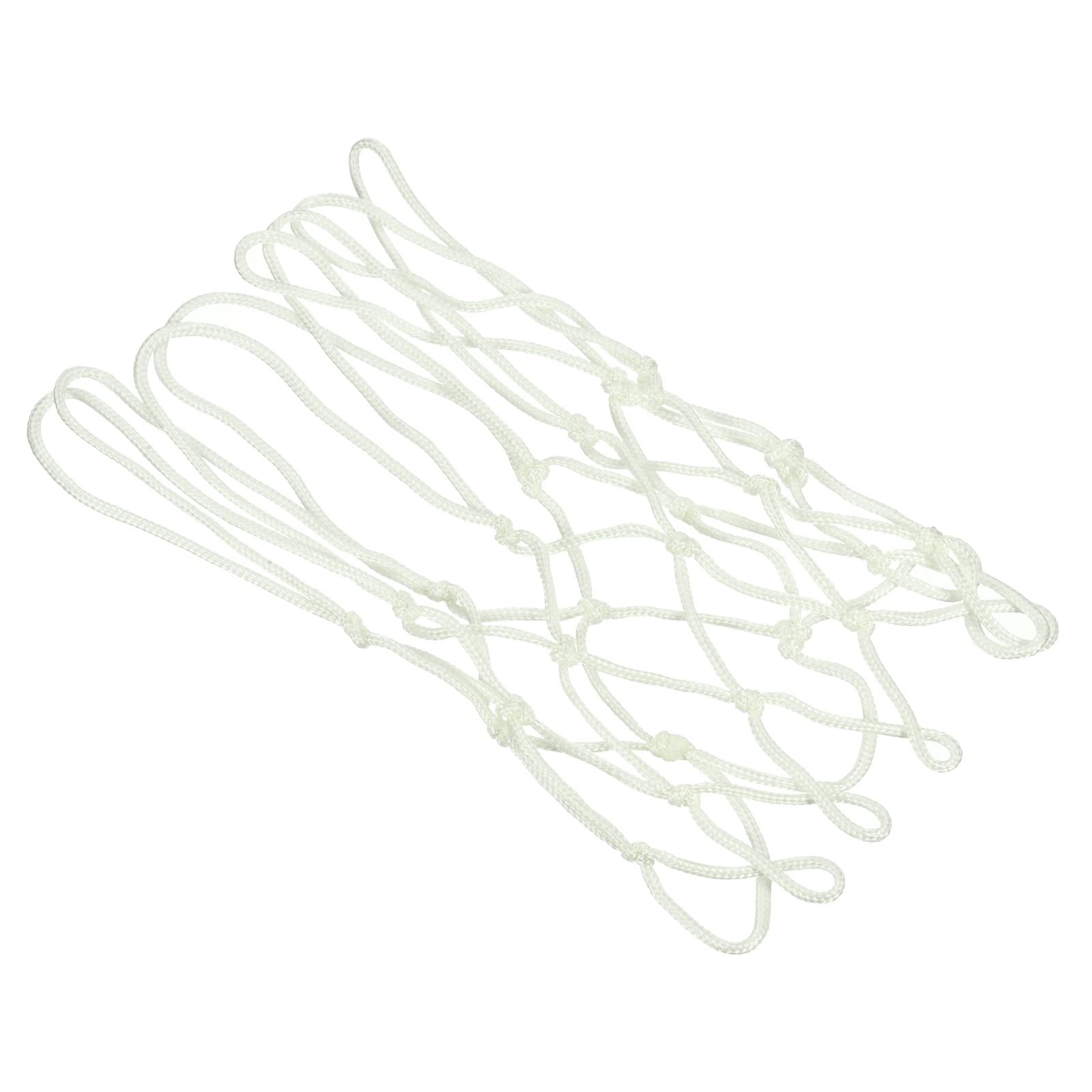 PATIKIL 9.8" Nightlight Mini Basketball Net, Portable Luminous Basketball Hoop Net Glow in the Dark Basket Ball Net for Indoor Outdoor 8 Loops Rims, White