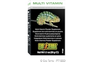 Exo Terra Multi Vitamin Powder Supplement for Reptiles & Amphibians - Balanced Blend of Vitamins, Minerals, Amino Acids & Trace Elements - Supports Growth, Reproduction & Vital Functions 1.1 oz