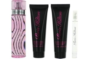 Paris Hilton 4-Piece Set for Women (3.4 Ounce Eau de Parfum Spray + 3.0 Ounce Body Lotion + 3.0 Ounce Shower Gel + 7.5 ml Min