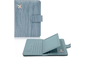 Melsbrinna Rfid Passport Holder for Travel women/Men, Cute Passport Wallet Rfid Blocking Card Slots, Rfid Passport Cover/CaseTravel Wallet, Passport Book Holder (1, Blue1)