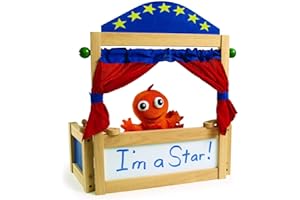 Excellerations Tabletop Dramatic Play Puppet Theater with Dry Erase Panel and Curtains, Pretend Play, Educational Toy, Preschool