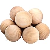 YUENPUN 15 Pack 2-1/2 Inch Wooden Round Ball, Natural Unfinished Wooden Balls, Smooth Durable Wood Balls for Crafts and DIY Projects