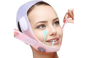 JUSRON V Line Face Tape with Soft Silicone - Chin Tape Strap for Women and Men (Pink)