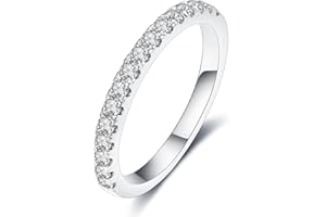IMOLOE Lab Grown Diamond Wedding Bands, 0.35-1 Carat, Eternity Rings in 18K White Gold & Sterling Silver Size 4-11