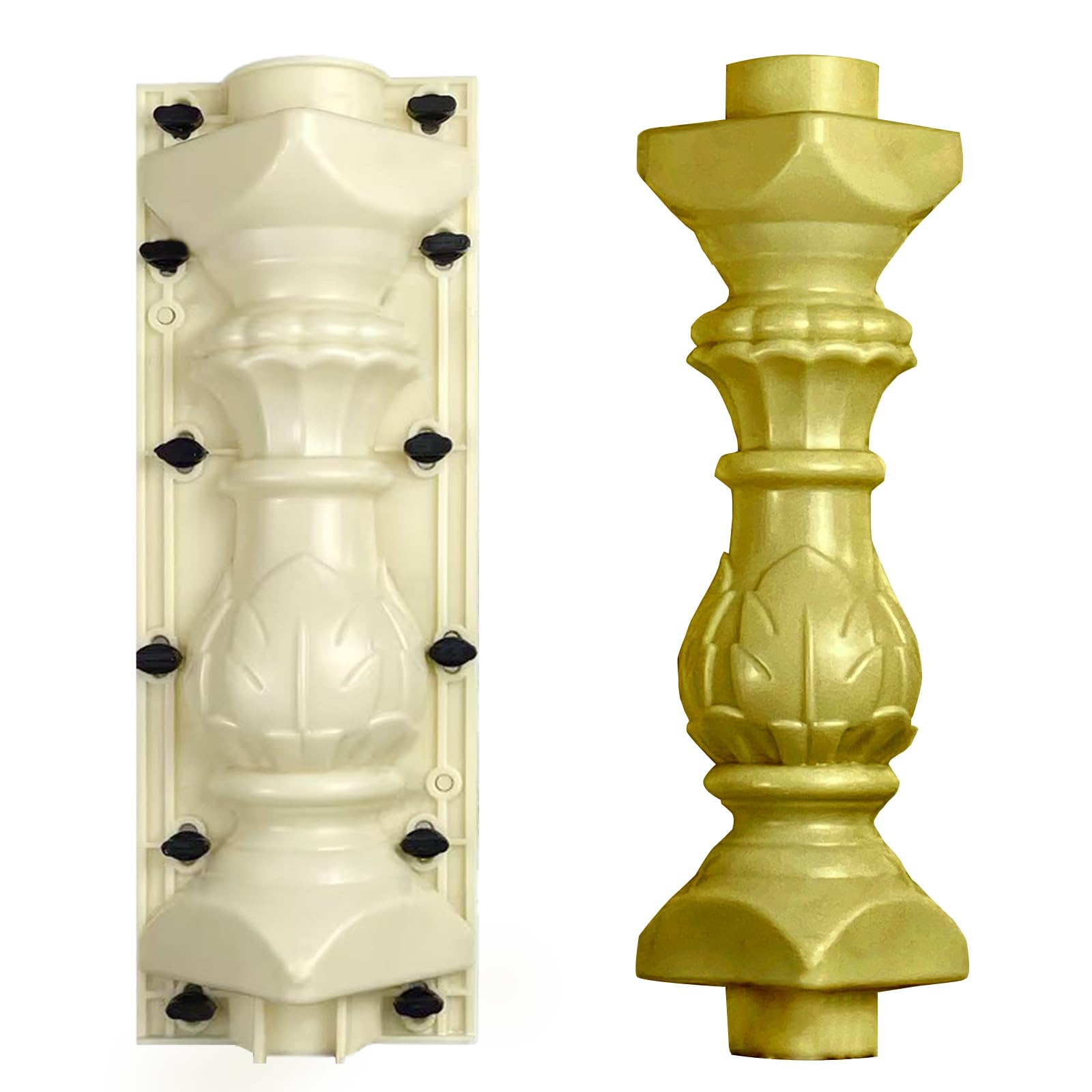 Balcony Concrete Mold, Roman Column Railing Concrete Plaster Cement Casting Mould Balustrades Mold for Home and Garden Decoration (Style 2)