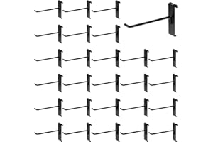 SINCHEEWAY 60 Pack Grid Wall Display Hooks, Metal Gridwall Accessories for Retail Stores, Trade Shows, Art and Craft Displays (Black, 6 Inch)
