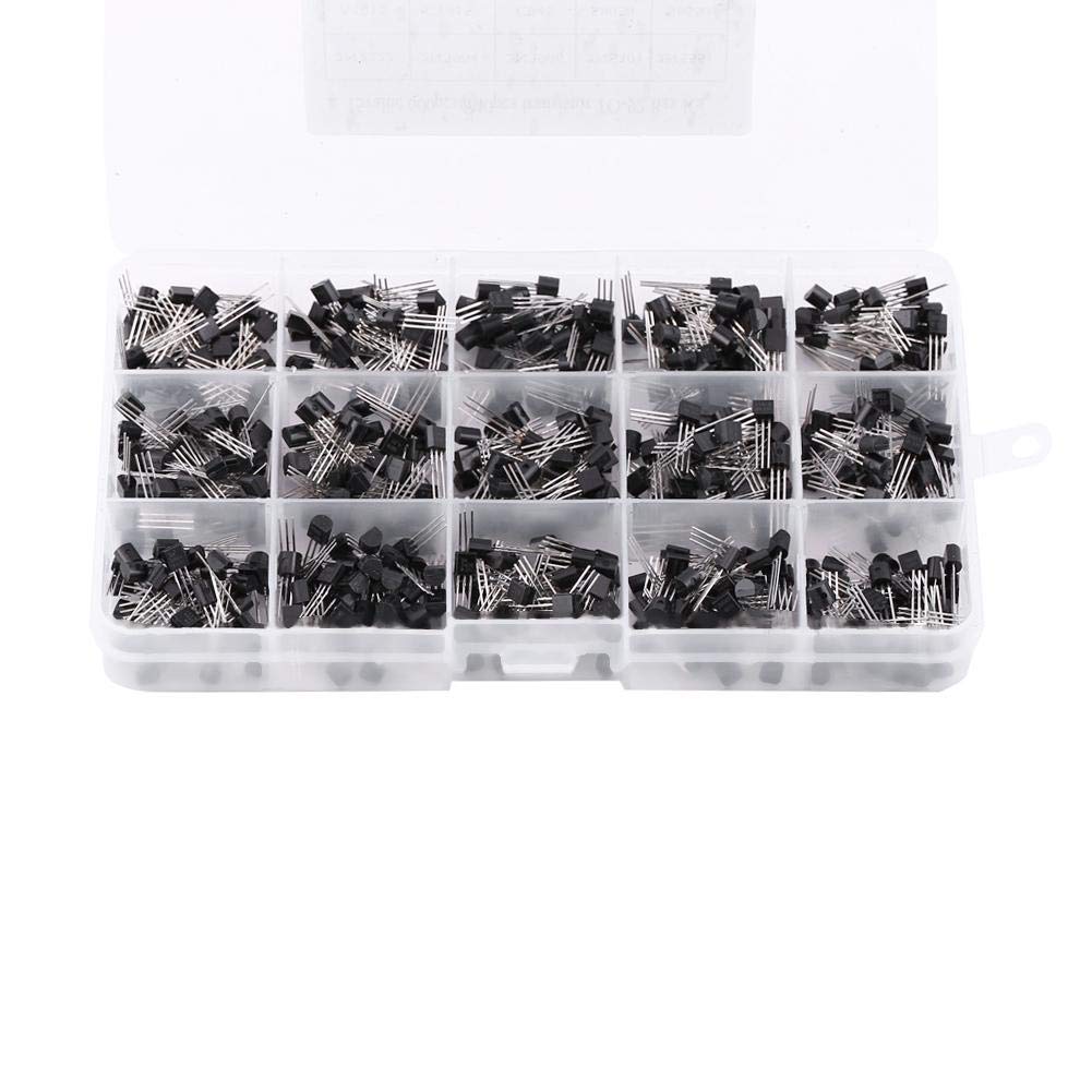 600Pcs 15 Types Mixed Transistors TO-92 Assortment Transistor Box Kit