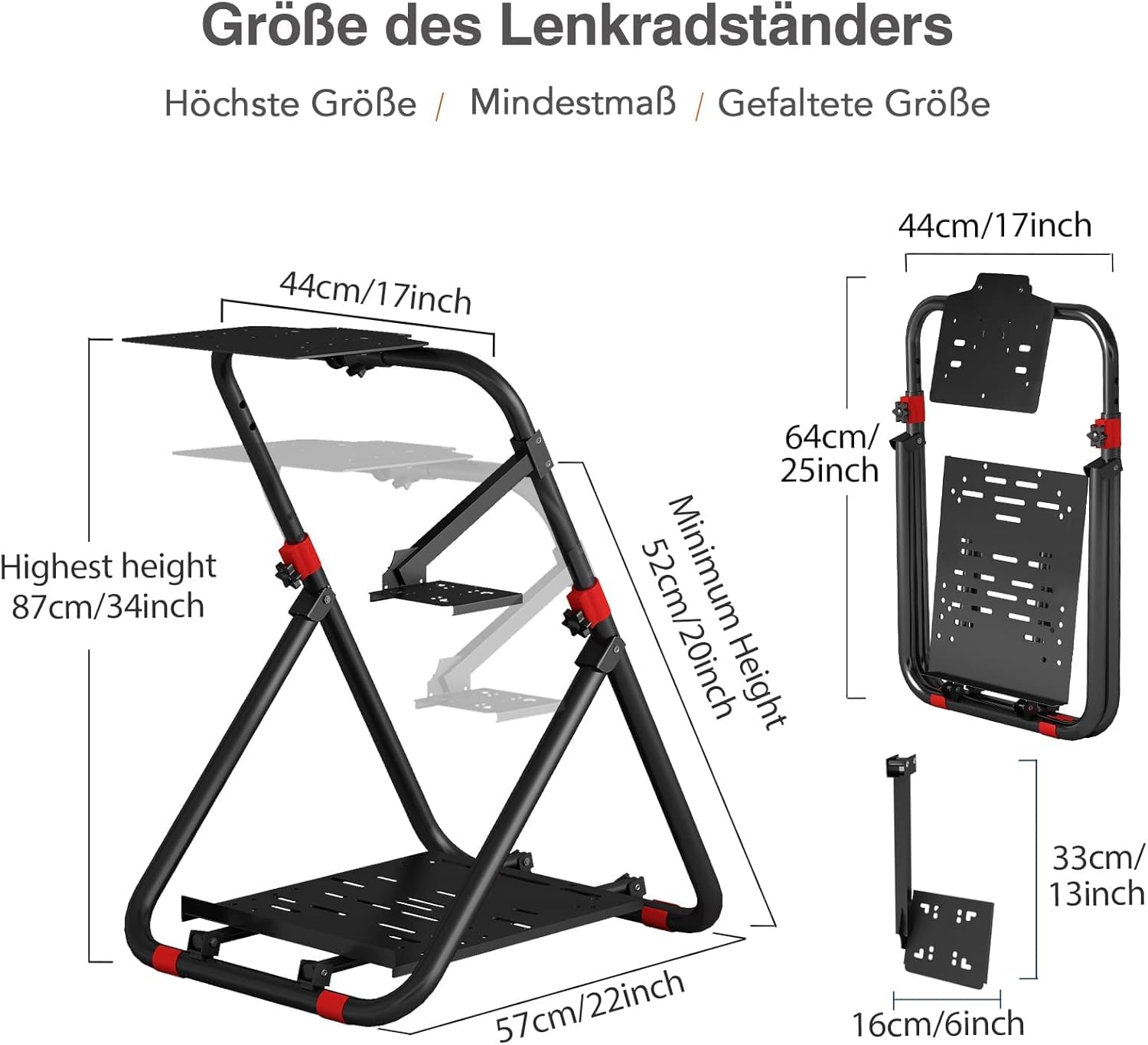 DIWANGUS Lenkradständer, Schnelle Montage Geeignet für Logitech G923 G920 G29 G27 G25, Faltbar Lenkrad Ständer Geeignet für Thrustmaster T248X T248 T300Rs TX T150 PS4 PS5 Xbox 360 Xbox 4