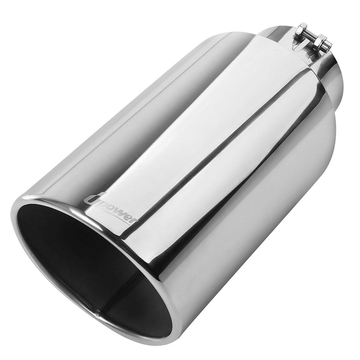 Photo 1 of Upower Diesel Exhaust Tip 5 inch Inlet 8 inch Outlet 18" Length Stainless Steel Bolt on Exhaust Tailpipe 5" x 8" x 18" Long Universal Car Trucks Tailpipe Tip
