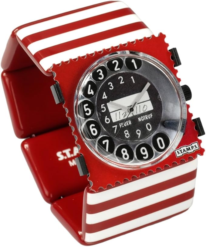 S.T.A.M.P.S. Stamps Uhr KOMPLETT - Zifferblatt Call me auf Belta Stripes Red White: Amazon.de: Uhren