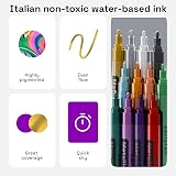 ARTISTRO 12 Metallic Paint Pens 3.0mm Tip for Rock Glass Wood Fabric view 5