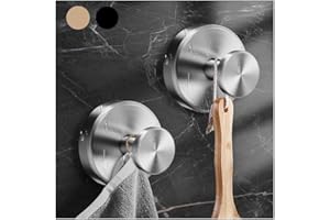 KWV 2024 New Suction Cup Hooks for Shower,Luxe Hold No-Drill Stainless Waterproof Suction Cup Hooks for Hanging up to 15lbs,Shower Hooks for Inside Shower for Bathroom,Mounting on Glass Doors-Silver,2PCS