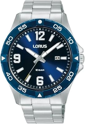 Hommes Analogique Quartz Montre avec Bracelet en Acier Inoxydable RH989QX9