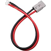 8AWG Battery Terminal Cable 50A Anderson Connector Pre-wired for LiFePO4 | Tinned copper core, flame-retardant PC, -60&deg;C~200&deg;C, 8mm Ag-plated O-ring, for RV/boat/forklift/solar, 1.64ft lengths