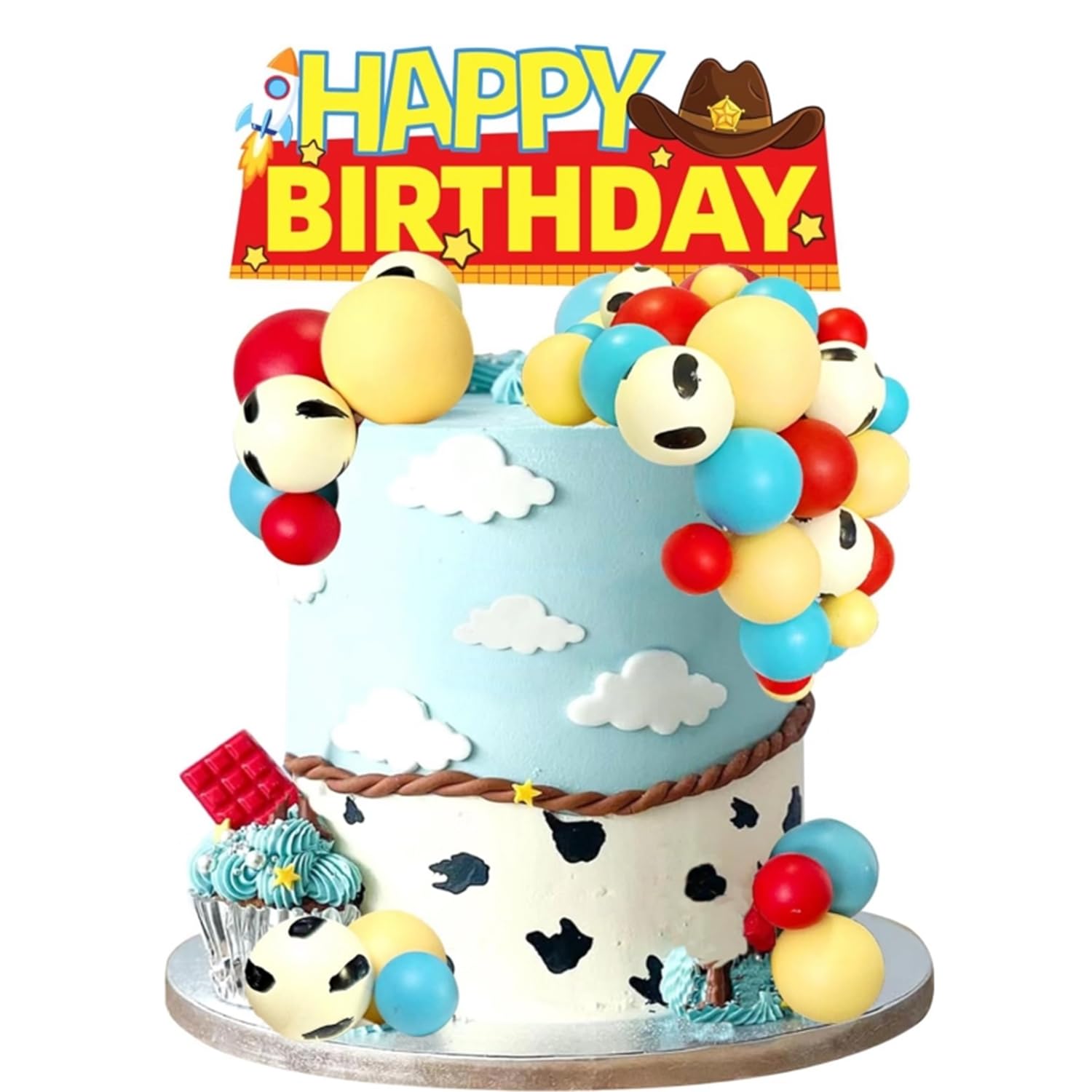 38 Toy Cake Decorations Cartoon-Themed Birthday Party Children's Birthday Decorations Animated Cake Toppers Party Supplies for Boys and Girls