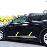 Rqing For Tesla Model X 2016 2017 2018 2019 2020 2021 Chrome Body Side Molding Door Guard Cover Trim