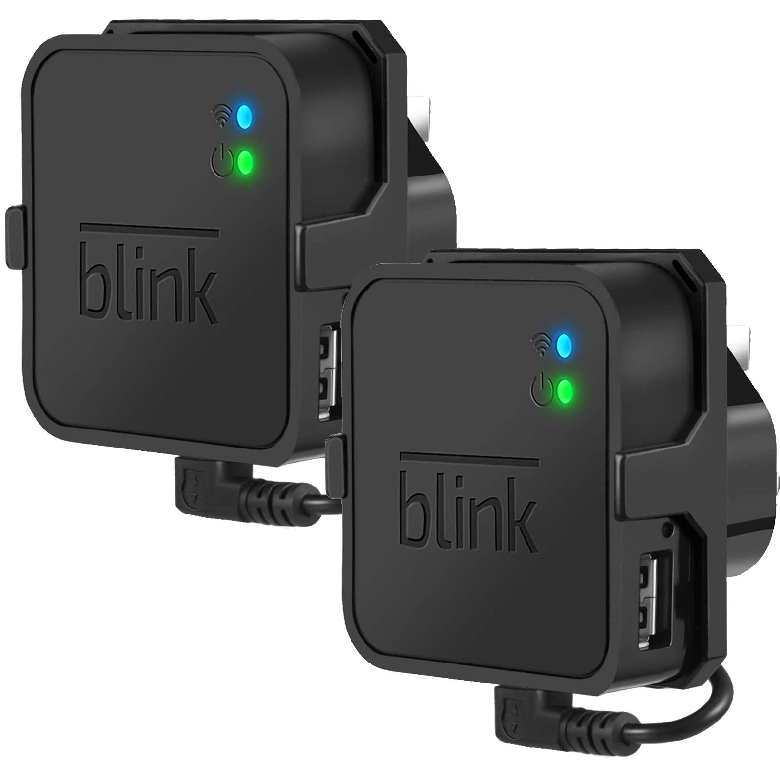 Outlet Wall Mount for Blink Sync Module 2- Blink Accessories for Blink All-new&Blink XT2&Blink XT Outdoor and Indoor Home Security Camera Mount with Short Cable (Black 2Pack)