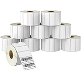 BETCKEY - 2.5" x 1" (64 mm x 25 mm) Multipurpose & Barcode Labels Compatible with Zebra & Rollo Label Printer,Premium Adhesive & Perforated [10 Rolls, 13800 Labels]