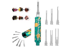JRready ST5346 JRDDS Pin Extractor Tool Kit with 7PCS Replacement Tips Upgraded Terminal Removal Tools for Deutsch AMP Delphi Bosch Connectors Professional Auto Repair Terminal Release Tool Kit