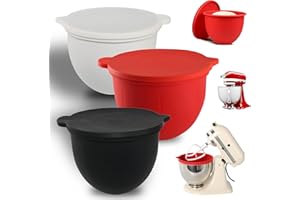 MixAid Silicone Liners Tilt-Head 5 Qt Mixers, Silicone Bowl Insert, Replacement Mixer Bowls No Longer Needed, Mixer Attachmen