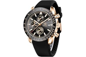 BY BENYAR BENYAR - Stylish Wrist Watch for Men, Genuine Silicone Strap Watches, Perfect Quartz Movement, Waterproof and Scratch Resistant, Analog Chronograph Quartz Business Watches