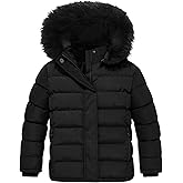 FARVALUE Girls' Winter Coats Thicken Fleece Lined Padded Hooded Puffer Jacket Coat for Girls