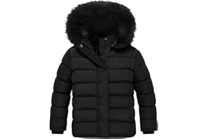 FARVALUE Girls' Winter Coats Thicken Fleece Lined Padded Hooded Puffer Jacket Coat for Girls