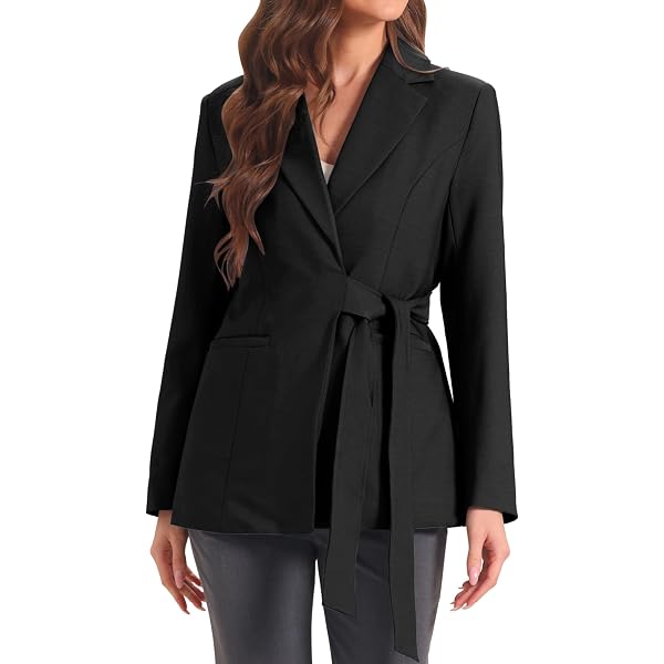 Akarise Wrap Detail Blazer Dress for Women Long Sleeve Lapel Collar Tie  Front Elegant Wrap Dress for Casual Office Business Blue at Amazon Women's  Clothing store
