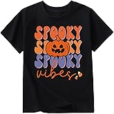 Toddler Boys Girls Halloween Shirt Skeleton Ghost T-Shirts Boo Tees Spooky Tops Short Sleeve 2-12 Years