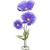 HDOOMN Large Giant Artificial Flowers Decoration - Huge Flower Wedding Indoor Outdoor Decor, 3 Pcs Realistic Faux Flowers for Home, Office, Living Room, Hallway Birthday Party Garden Decortive-Purple