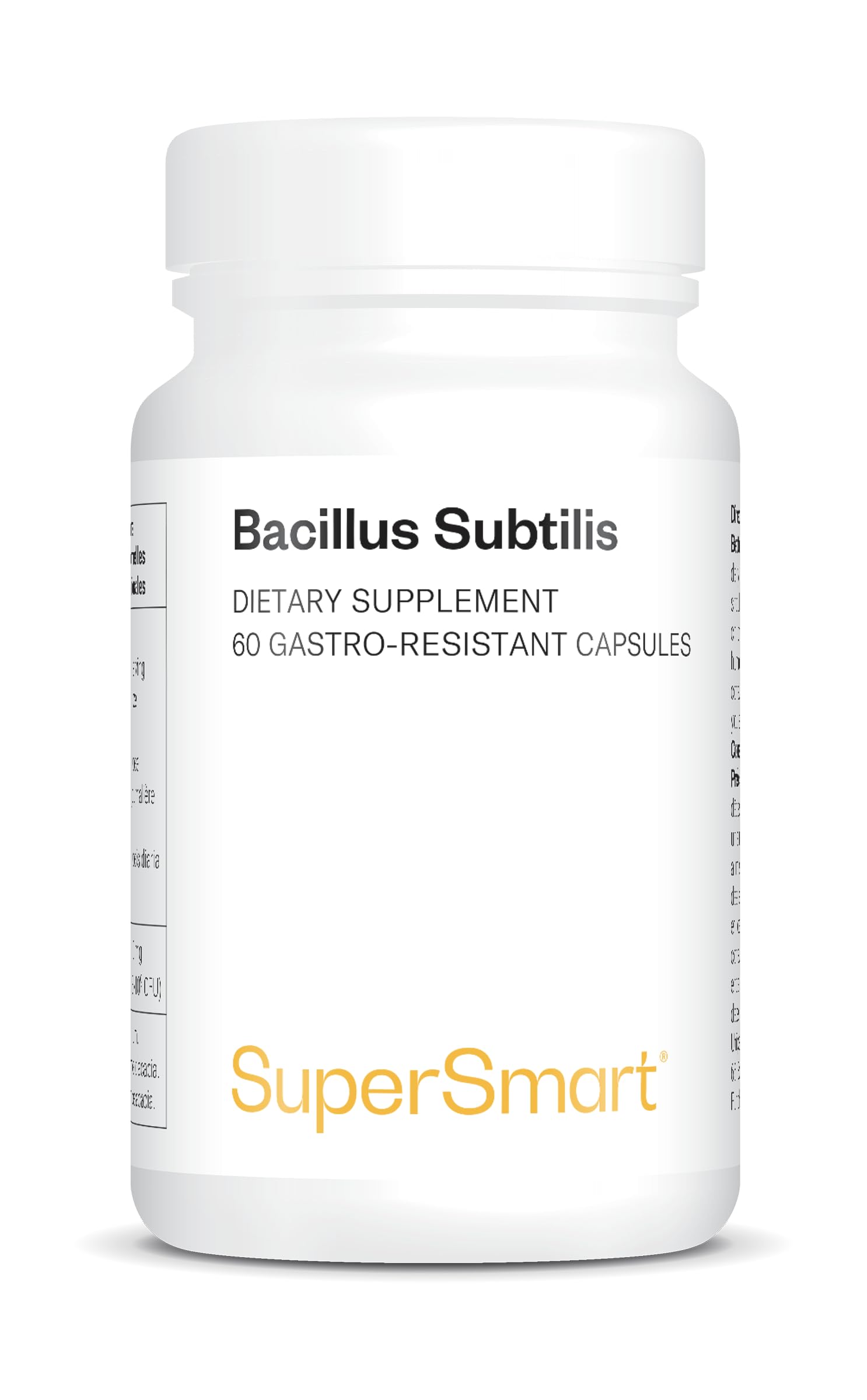 Bacillus Subtilis - 3.1 Billion CFU - Improves Natural Defenses - Helps Fight Bacteria and Pathogenic Microorganisms - Vegan - SuperSmart