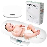 Momcozy Baby Scale, Weight, Height and Weighted Feeds, Removable Tray, | Multi-Function Digital Scale For Newborns, Adults and Pets With 5 Units, LED Screen, Auto-Off And Curved Removable Tray