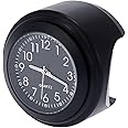 F FIERCE CYCLE 22-25mm 7/8" to 1" Motorcycle Handlebar Mount Watch Dial Clock Set with Anti-Skid Pad Wrench Universal Waterproof Black