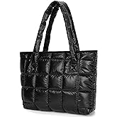 Puffer Tote Bag Lightweight Quilted Puffy Tote Bag Soft Down Cotton Padded Shoulder Bag Quilted Bag for Womens Handbag