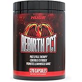 Rebirth PCT Supplement for Men, Most Stacked &amp; Complete Post Cycle Therapy Formula - Science-Backed Ingredients &amp; Optimal Dosages, Supercharge Recovery &amp; Maintain Gains from Your Cycle (270 Capsules)