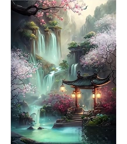 BOHADIY Large 5D Diamond Painting Kit - Mountain Moon Full Drill Round Gem Art, 27.5 X 15.7 Inch DIY Home Decor - View #12
