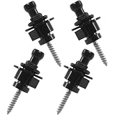 ISDVBUY Black Metal Guitar Strap Locks, 4 Pack | Quick Release, Secure Strap Buttons, For Classical Acoustic Electric Guitar Bass