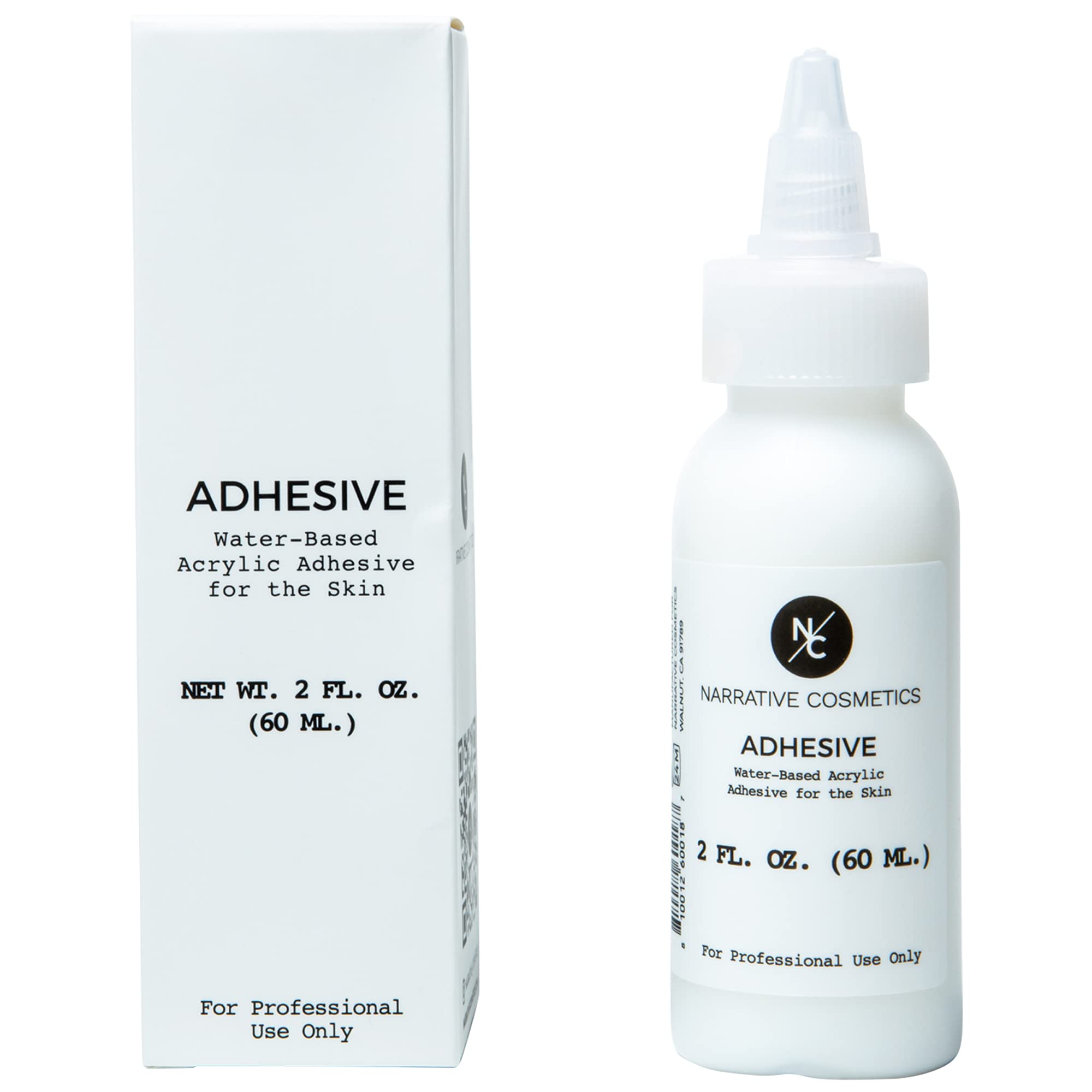 Water-Based Acrylic Adhesive for The Skin, Non-Toxic Professional Bonding Glue for Makeup, SFX, Prosthetics, 2 Oz.