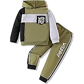 Vitalique 2-6T Toddler Baby Boy Clothes Color Blocking Hoodies + Pants Fall Winter Outfits