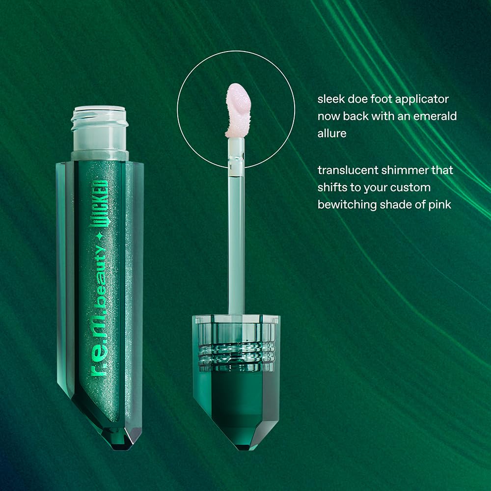 r.e.m. beauty by Ariana Grande Wicked: For Good | So Popular pH Adaptive Lip Oil | Universally Flattering Pink Tone for All Skin Tones | 4.8 ml