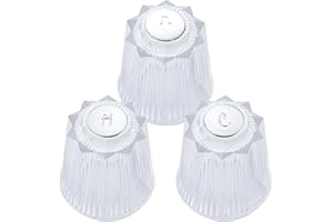 ZephyrJazz Bathtub and Shower 3 Piece Windsor Replacement Handles for Price Pfister Systems, 12 Point Broach,3 Piece Set of Hot, Cold, Diverter, Clear Acrylic