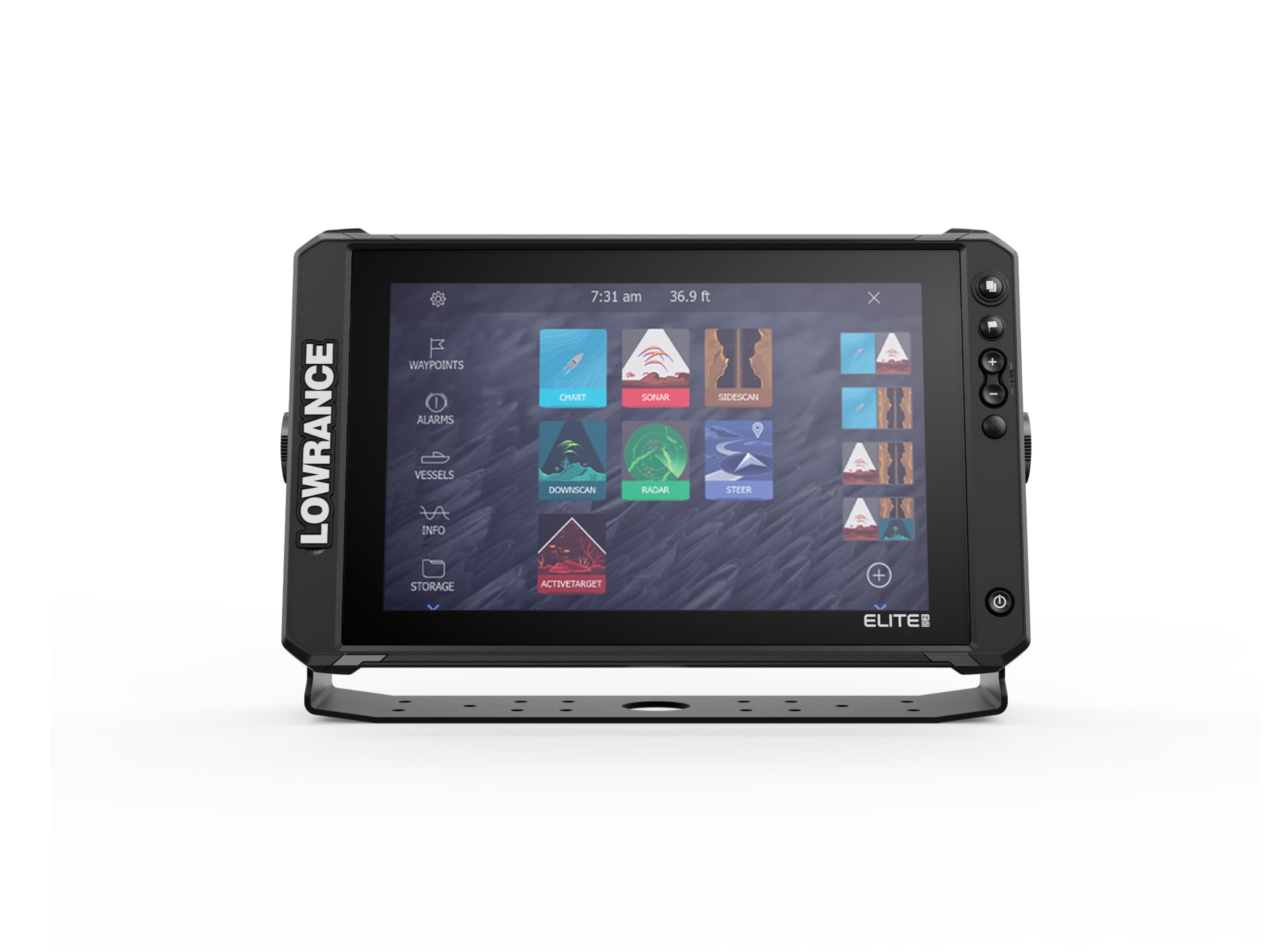 Lowrance 000-16432-001 Elite FS 12 Fishfinder with Active Imaging 3-in-1 Transducer and Preloaded CMAP Discover Onboard Charts, 12 Inch Touchscreen Display, Black Image