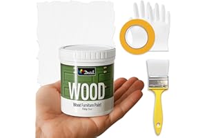 DWIL Matte Finish Furniture Paint - 5 Oz All-in-One Kit for Cabinets, Doors, Tables, and Dressers Refinishing - Water-Based, Non-Toxic & Odorless, Easy to Apply(White)