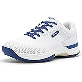 FitVille Wide & Extra Wide Mens Golf Shoes Professional Outdoor Waterproof Spiked Golf Shoes for Men