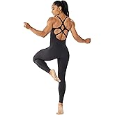 LOVESOFT Women's Sleevesless Bodysuit Dance Unitard, Backless Bodycon Rompers Jumpsuits for Workout Yoga