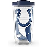Tervis Made in USA Double Walled NFL Indianapolis Colts Insulated Tumbler Cup Keeps Drinks Cold & Hot, 16oz, Genuine