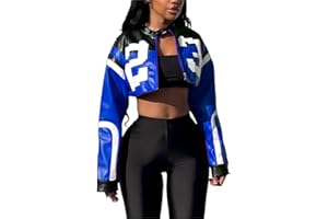 CONCINEROS Women's Faux Leather Jacket Zip Up Cropped Bomber Leather Jacket Women 2024 S-XL